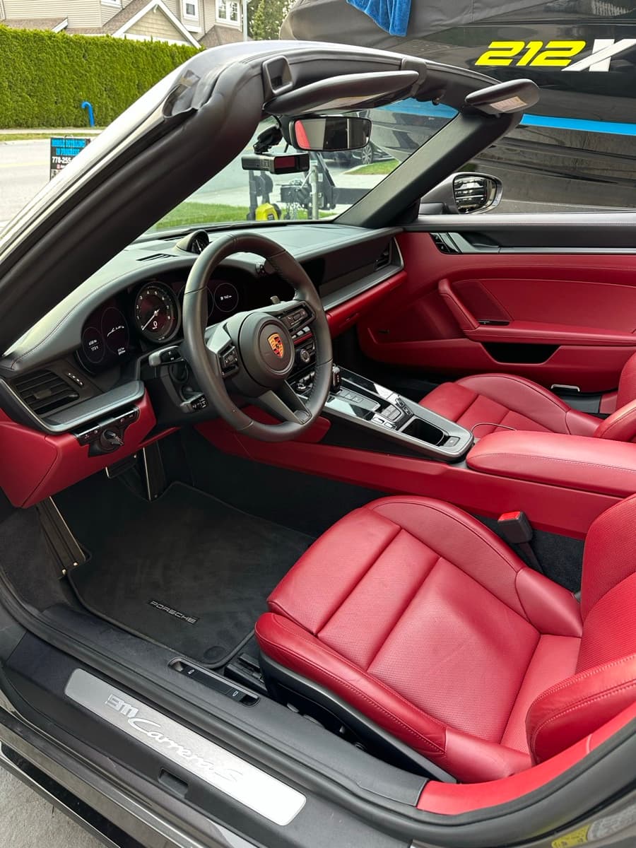 Porsche 911 Interior detailed by Gunn Cleaning Service